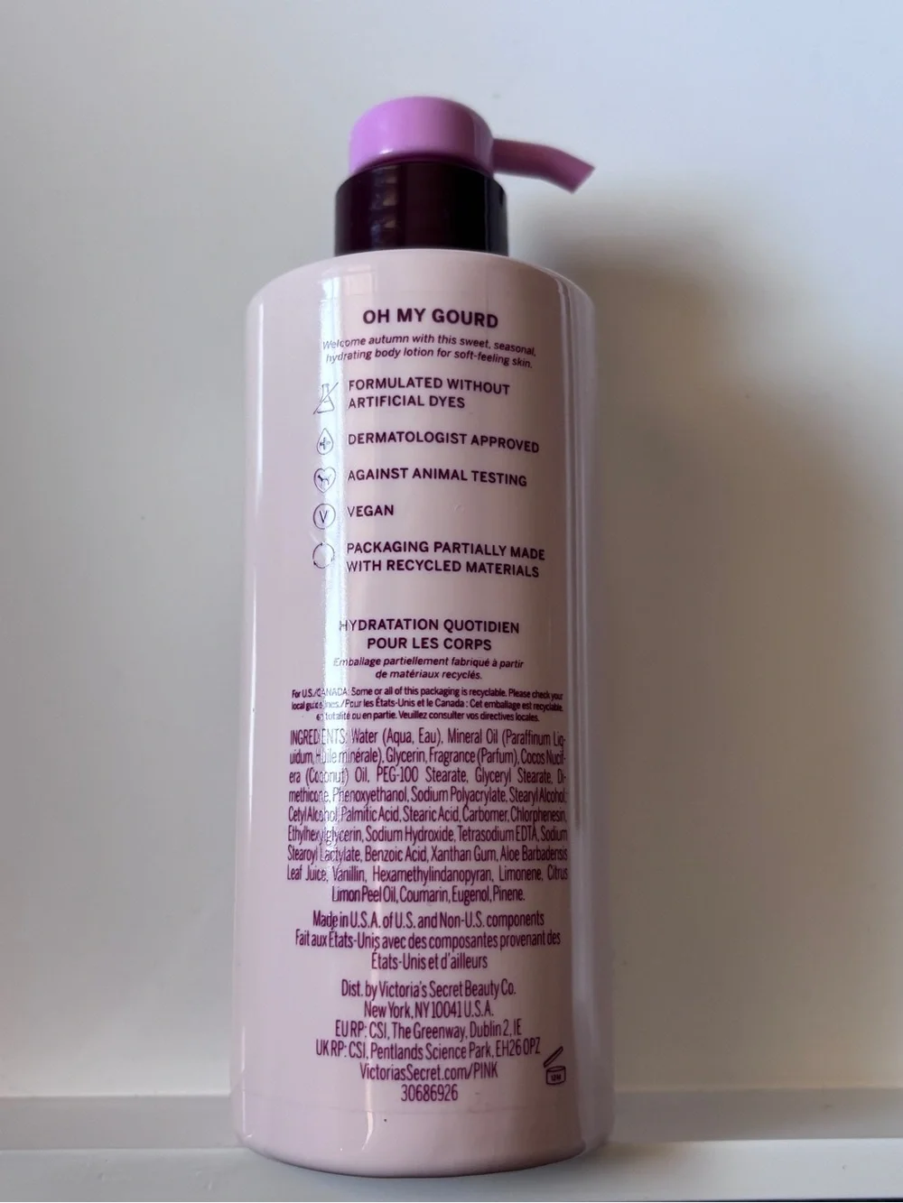PINK Pumpkin Vanilla Daily Drench Body Lotion 12oz NEW